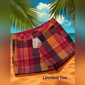 Limited Too Plaod Shorts Girls 14 Slim